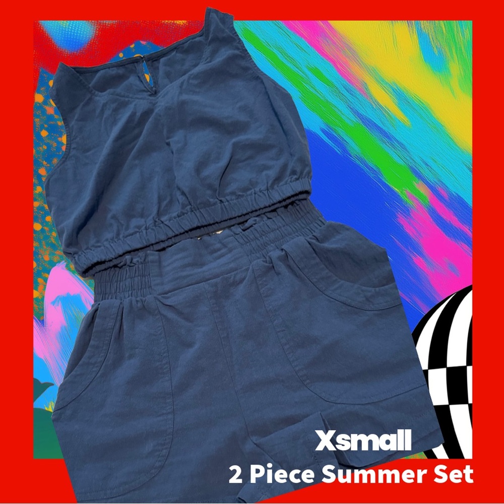 Women's Navy Blue 2-Piece Summer Set - Brand: